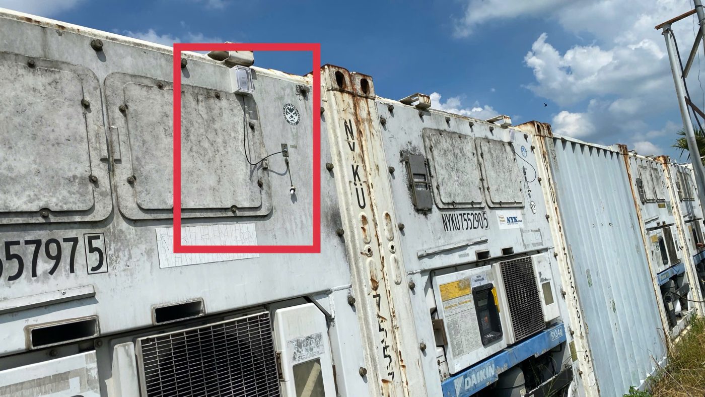 cảm biến efento lắp trên kho lạnh container