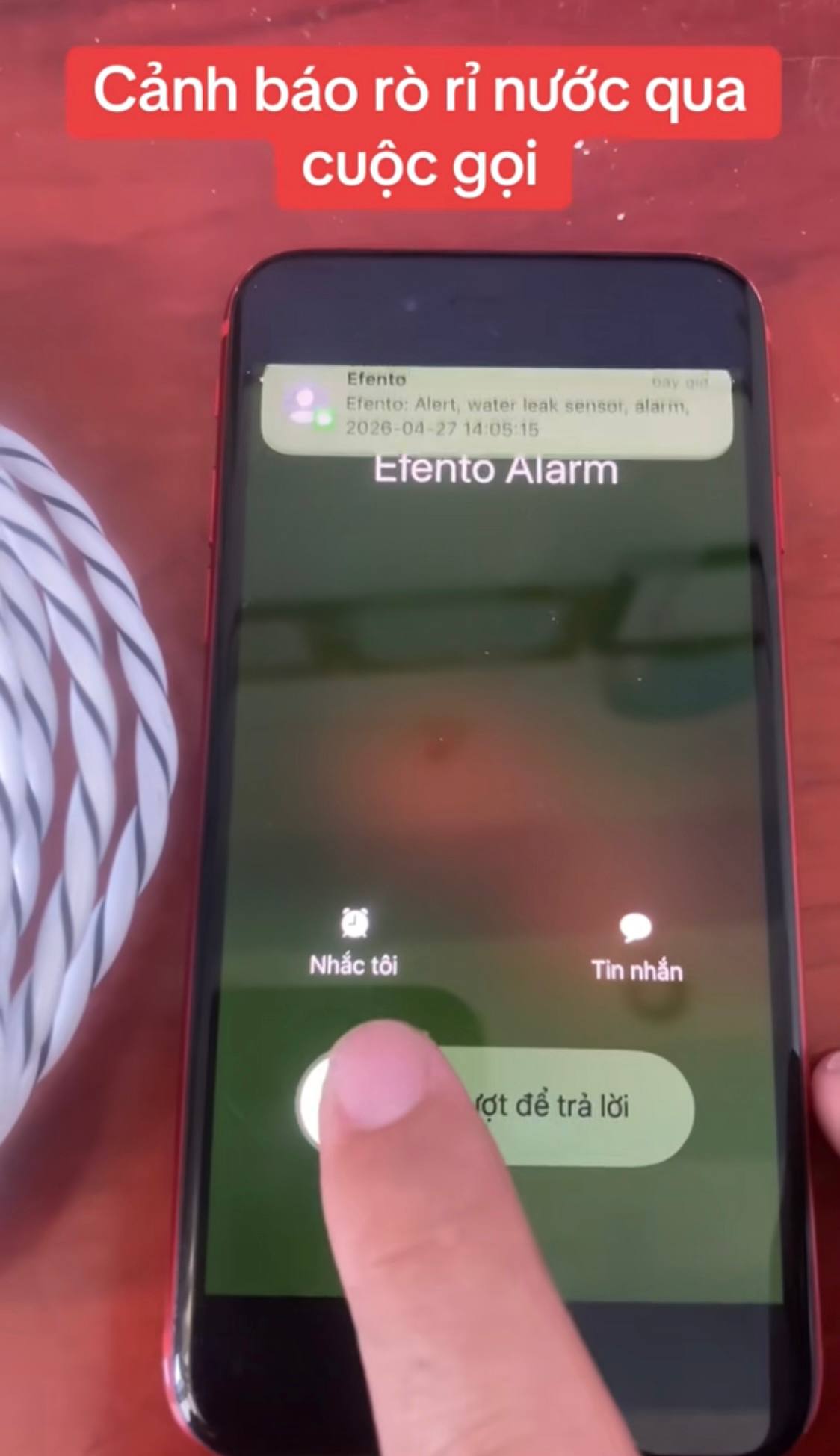 Gọi điện thoại cảnh báo rò rỉ nước