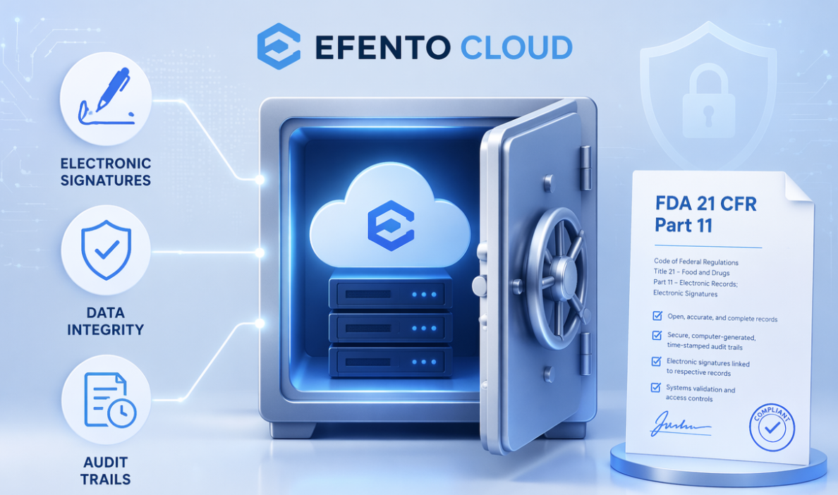 Efento Cloud đáp ứng FDA 21 CFR Part 11