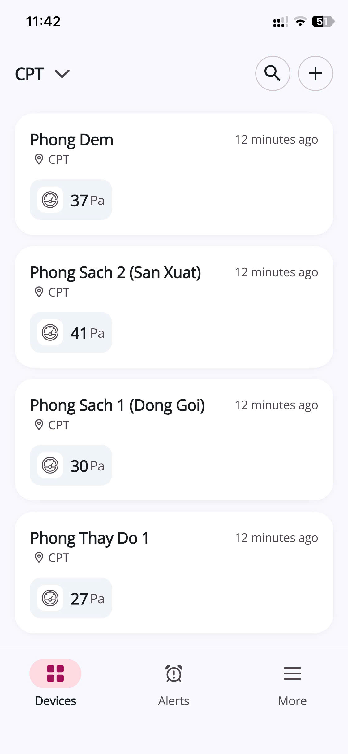 Xem chênh áp từ xa qua điện thoại
