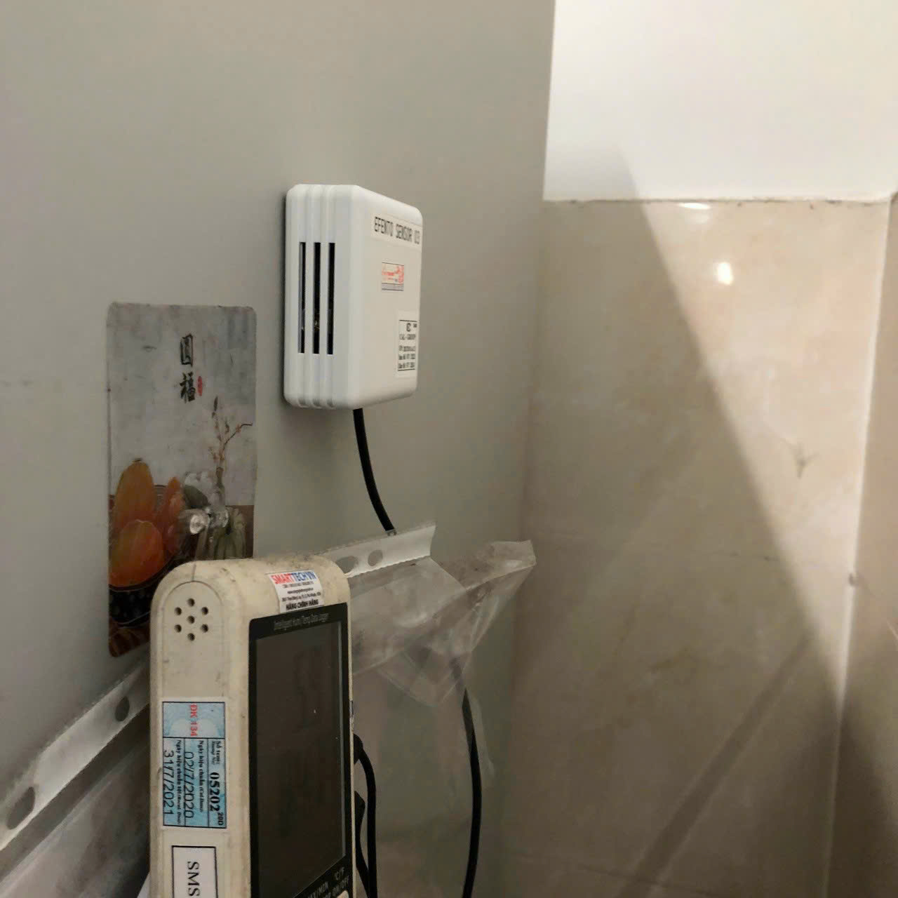 Cận cảnh bộ ghi nhiệt độ không dây Efento