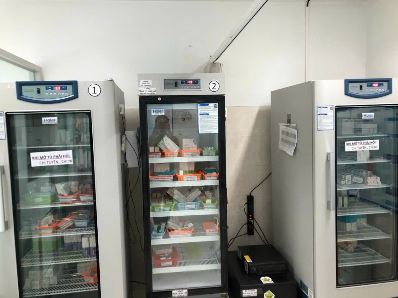 Khu vực đặt tủ lạnh bảo quản vắc xin