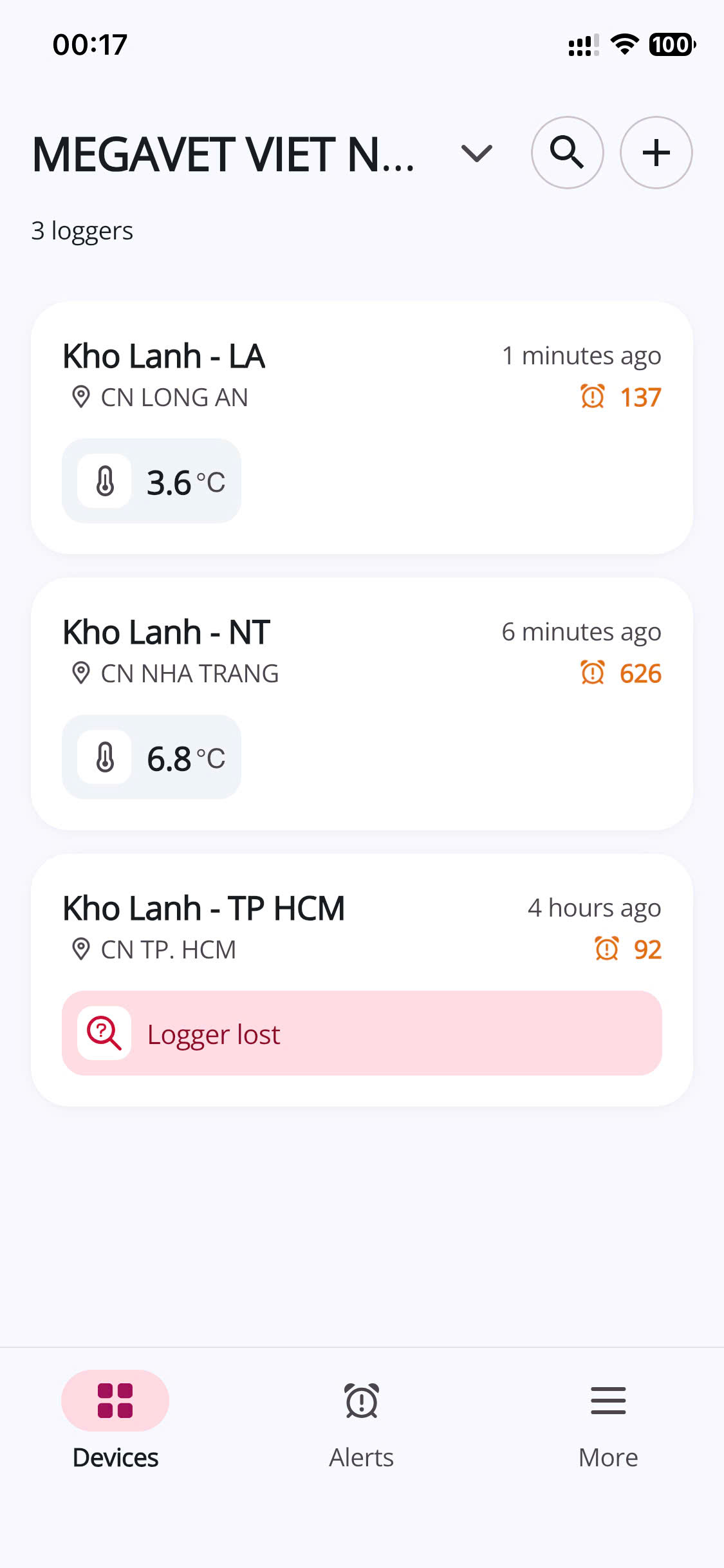 Theo dõi nhiệt độ cont lạnh trên App