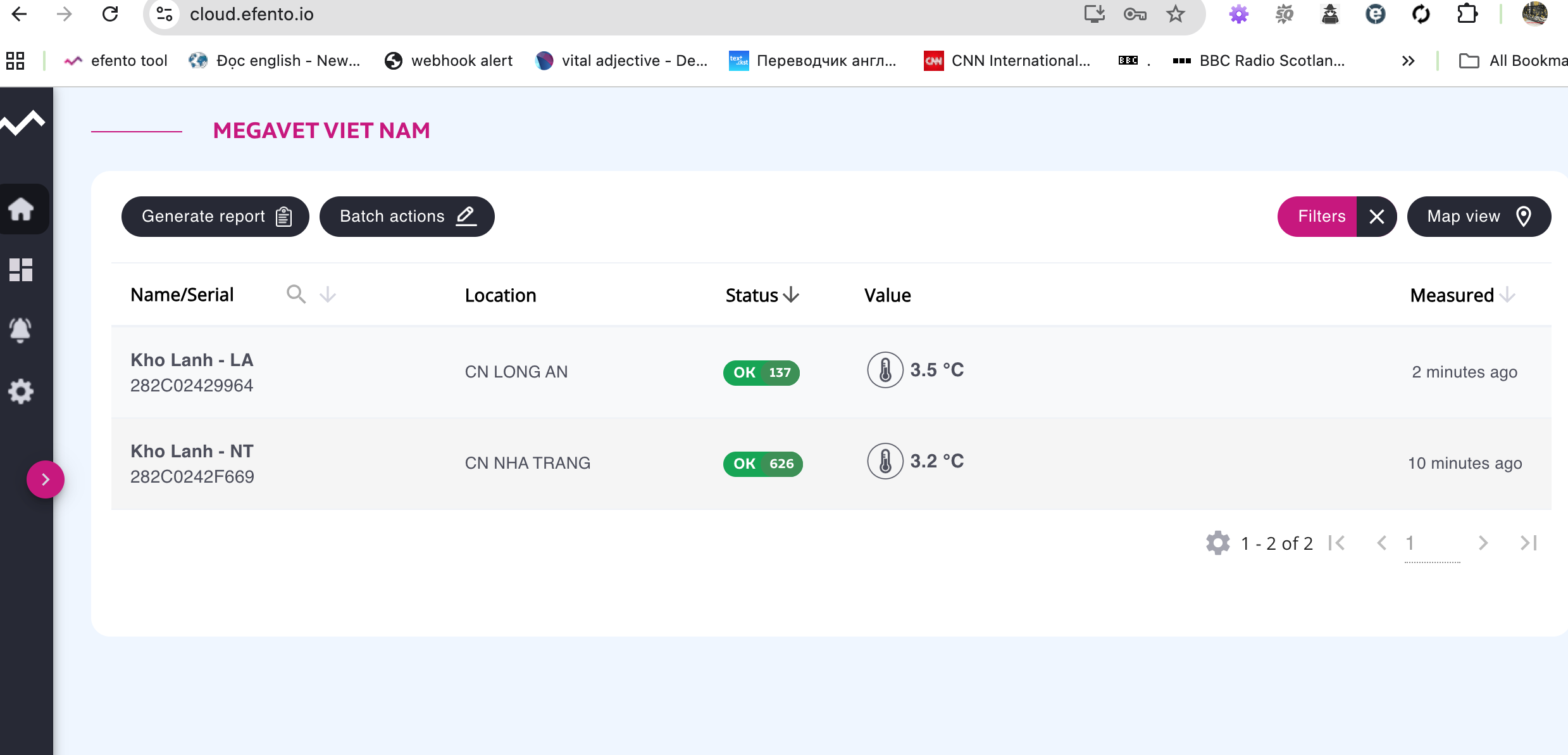 Giám sát nhiệt độ cont lạnh qua Web
