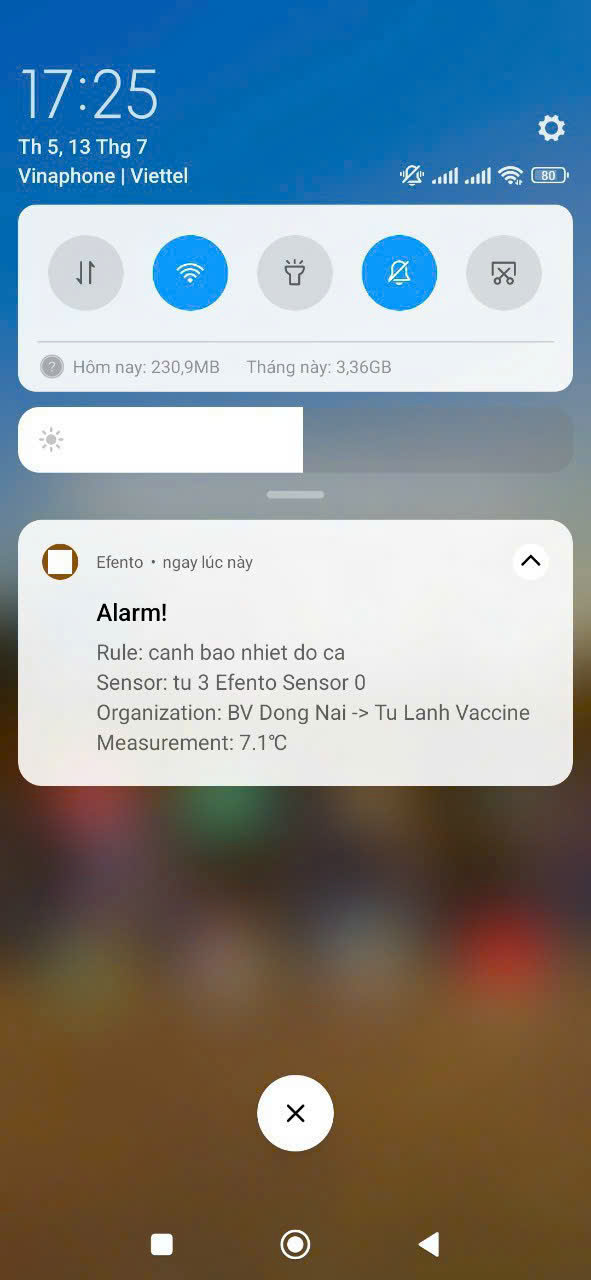 Cảnh báo khi nhiệt độ tủ vaccine vượt ngưỡng