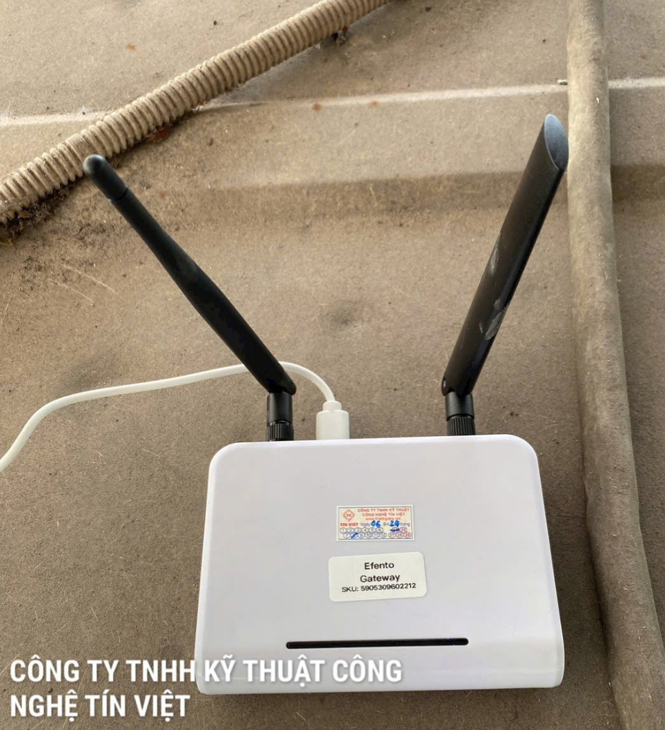 Lắp đặt gateway thu tín hiệu của cảm biến