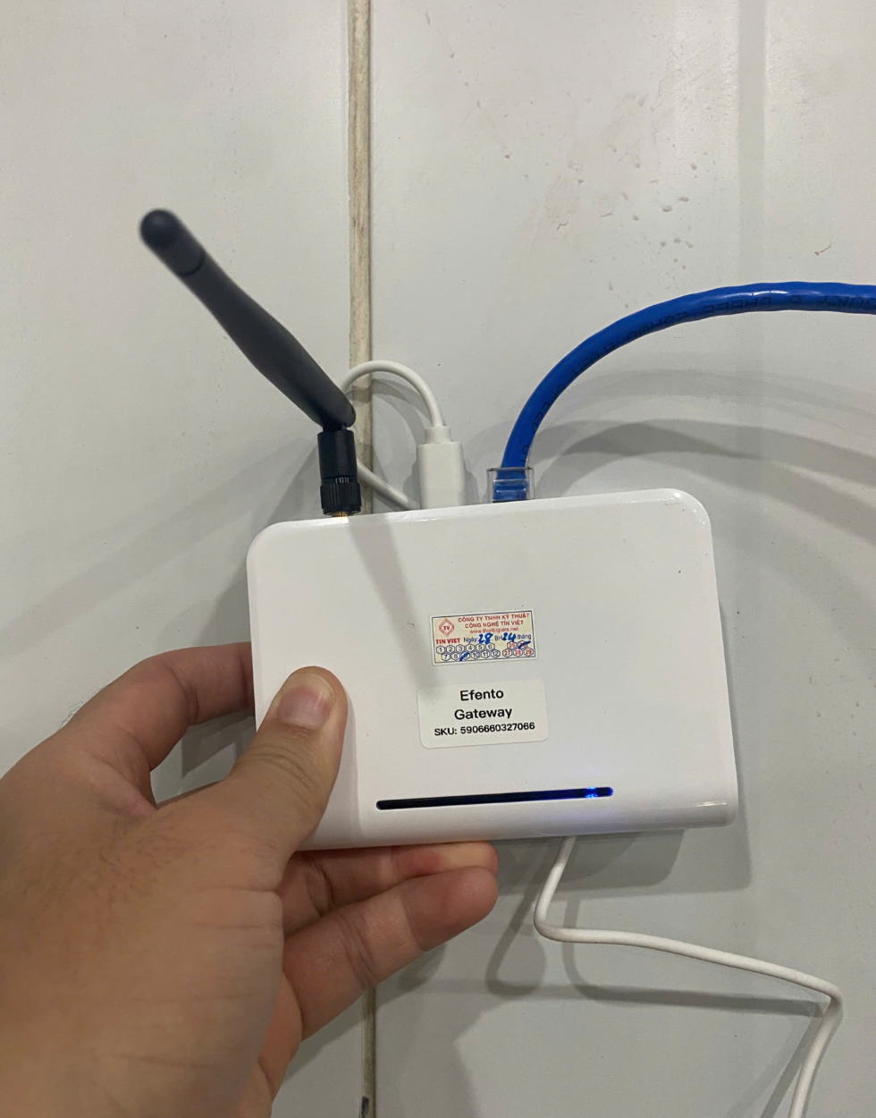 Lắp đặt Gateway thu tín hiệu của cảm biến efento