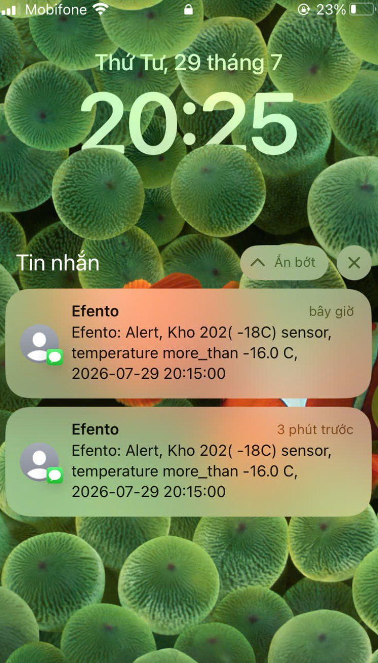 Lặp lại cảnh báo theo chu kỳ 3 phút
