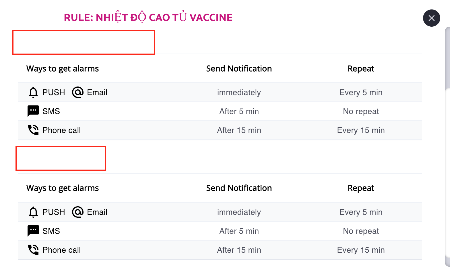 Tạo cảnh báo gửi cho nhiều người khi nhiệt độ cao